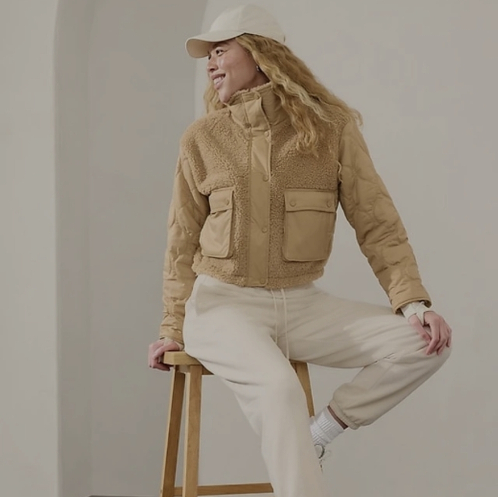 Athleta New  Tan Puffer Jacket - Picture 2 of 7
